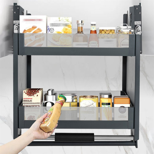 Rebrilliant Lauvella Pull Down Shelf Upper Kitchen Wall Storage